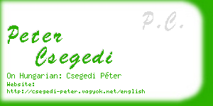 peter csegedi business card