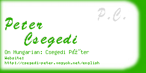 peter csegedi business card